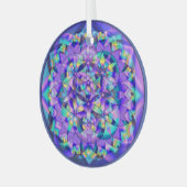 Bloem van Life Blue~ Glas Ornament (Voorkant links)