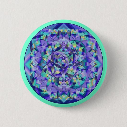Bloem van Life Blue~knoppen Button (Voorkant)