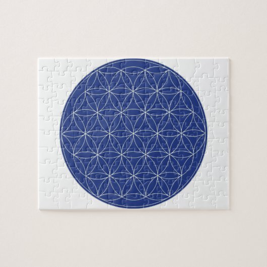 Bloem van Life Blue Silver Legpuzzel (Horizontaal)