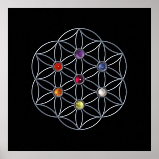 Bloem van Life Chakra Gemstone Poster (Voorkant)