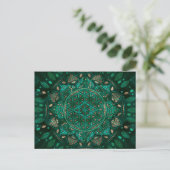Bloem van Life Dot Art malachietgoud Briefkaart (Staand voorkant)
