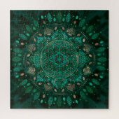 Bloem van Life Dot Art malachietgoud Legpuzzel (Verticaal)