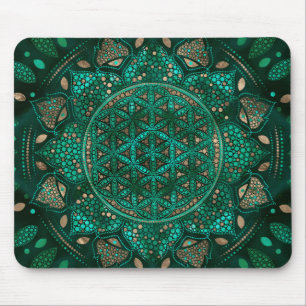 Bloem van Life Dot Art malachietgoud Muismat