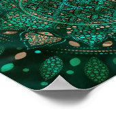 Bloem van Life Dot Art malachietgoud Poster (Hoek)