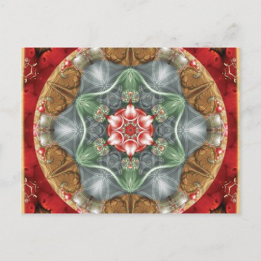 Bloem van Life Mandala 2-kaarten Briefkaart (Voorkant)