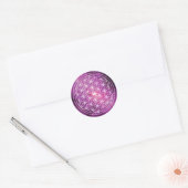 Bloem van Life Pink Galaxy Ronde Sticker (Envelop)