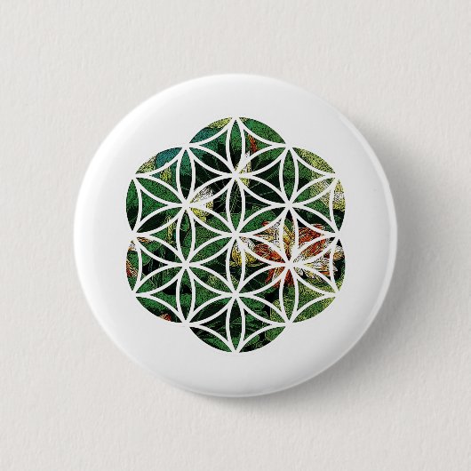 Bloem van Lotus Painting Ronde Button 5,7 Cm (Voorkant)
