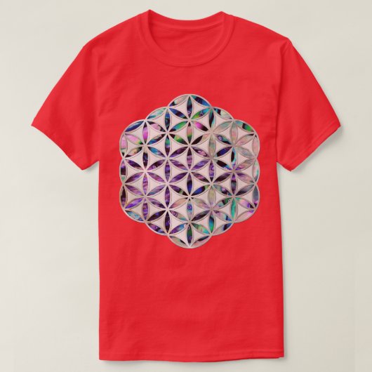 Bloem van mensenlevens Abalone schelp op parels T-shirt (Design voorkant)