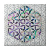 Bloem van mensenlevens Abalone schelp op parels Tegeltje (Voorkant)