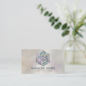 Bloem van mensenlevens Abalone schelp op parels Visitekaartje (Staand voorkant)