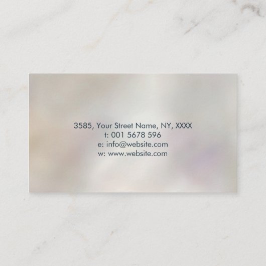 Bloem van mensenlevens Abalone schelp op parels Visitekaartje (Achterkant)