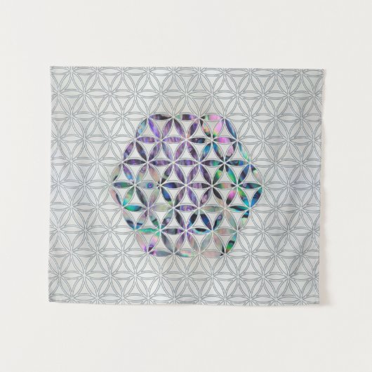 Bloem van mensenlevens Abalone schelp op parels Wandkleed (Voorkant (horizontaal))