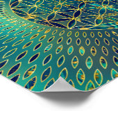 Bloem van mensenlevens Marmer en goud Poster (Hoek)