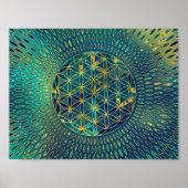 Bloem van mensenlevens Marmer en goud Poster (Voorkant)