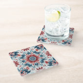 Bloem van onafhankelijkheid glazen onderzetter (Schuin)