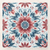 Bloem van onafhankelijkheid glazen onderzetter (Voorkant)