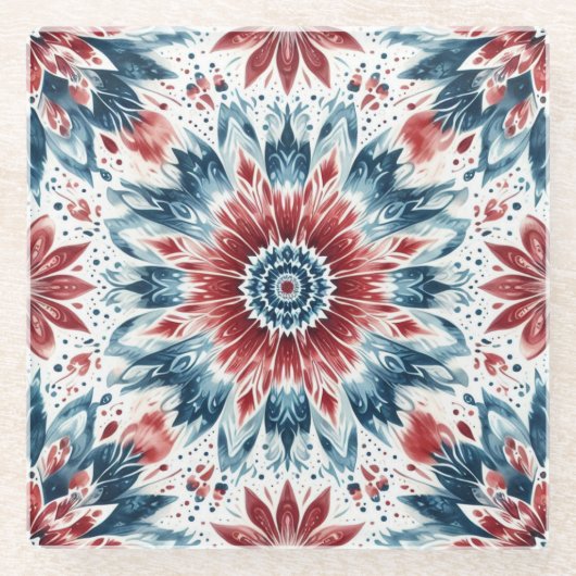 Bloem van onafhankelijkheid glazen onderzetter (Voorkant)