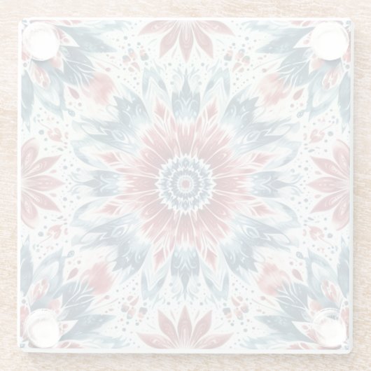 Bloem van onafhankelijkheid glazen onderzetter (Achterkant)