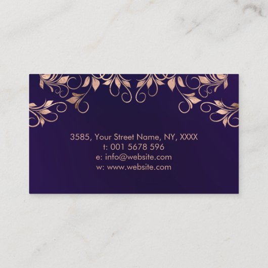 Bloem van ornament met bloementbloem visitekaartje (Achterkant)