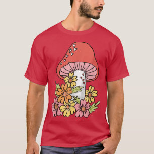 Bloem van paddenstoelen, melkvrije, wilde bloemen t-shirt