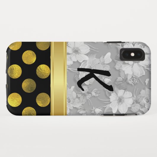 Bloem van poolpunten met monogram Case-Mate iPhone case (Achterkant (horizontaal))