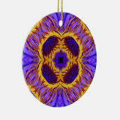 Bloem van Psychedelische Kunsten - Paarse en gele Keramisch Ornament (Rechts)