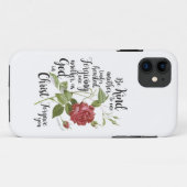  bloem van Roos, geïllustreerd met bijbel vers Case-Mate iPhone Case (Achterkant (horizontaal))