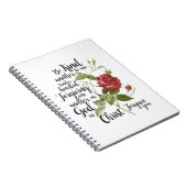  bloem van Roos, geïllustreerd met bijbel vers Notitieboek (Rechterzijde)