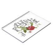  bloem van Roos, geïllustreerd met bijbel vers Notitieboek (Linkerzijde)