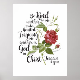  bloem van Roos, geïllustreerd met bijbel vers Poster