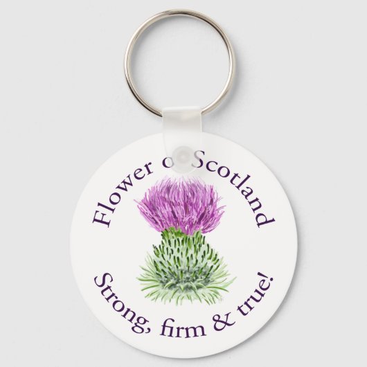 Bloem van Schotland. Sterk, krachtig en waar! Sleutelhanger (Voorkant)