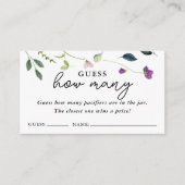 Bloem van suikererwten | Baby shower gissen spel K Informatiekaartje (Voorkant)