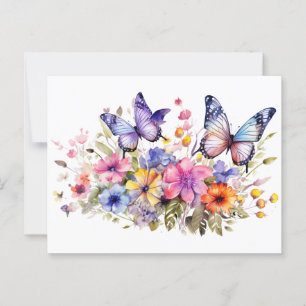 Bloem van vlinderbloempatroon briefkaart