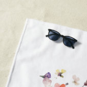 Bloem van vlinderbloempatroon strandlaken (In situ)