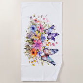 Bloem van vlinderbloempatroon strandlaken (Voorkant)