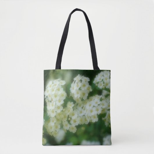 Bloem van wilde witte rozen tote bag (Voorkant)