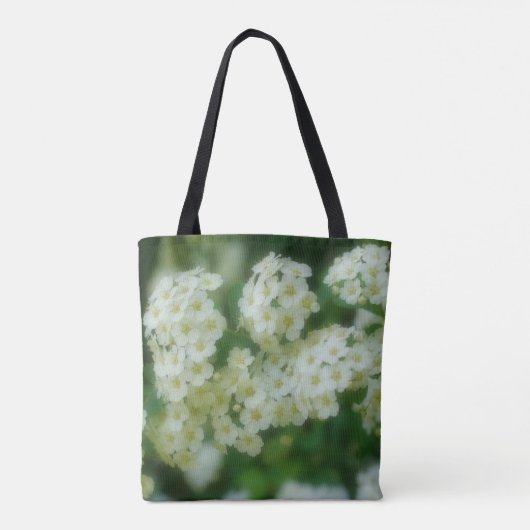 Bloem van wilde witte rozen tote bag (Achterkant)