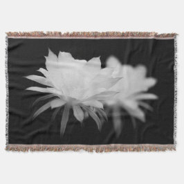 Bloem van zwarte en witte cactus deken