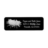 Bloem van zwarte en witte cactus etiket (Voorkant)