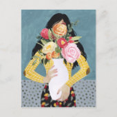 Bloem Vase Girl Briefkaart (Voorkant)
