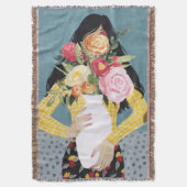 Bloem Vase Girl Deken (Voorkant Verticaal)