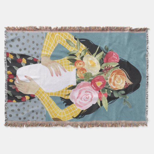 Bloem Vase Girl Deken (Voorkant)