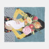 Bloem Vase Girl Fleece Deken (Voorkant (Horizontaal))