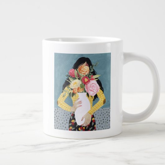 Bloem Vase Girl Grote Koffiekop (Rechts)