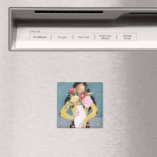 Bloem Vase Girl Magneet (Insitu (Vaatwasser))