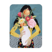 Bloem Vase Girl Magneet (Verticaal)