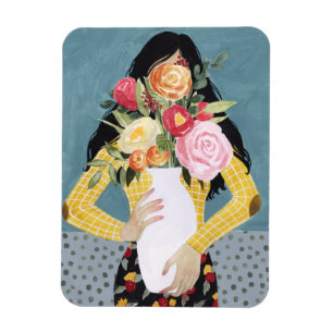 Bloem Vase Girl Magneet