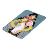 Bloem Vase Girl Magneet (Linkerzijde)