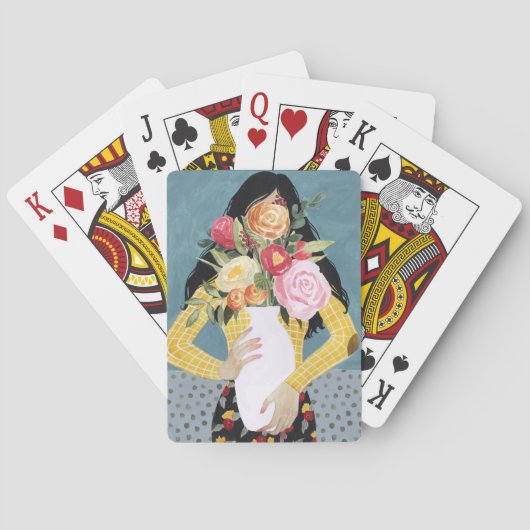 Bloem Vase Girl Pokerkaarten (Achterkant)