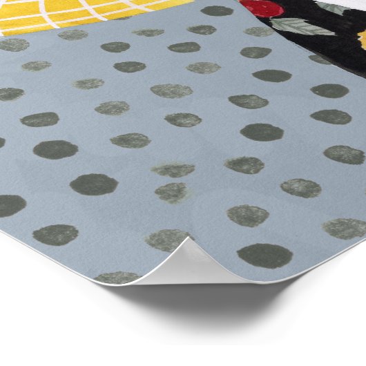 Bloem Vase Girl Poster (Hoek)